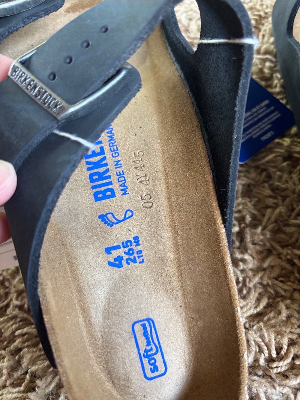 Birkenstock Arizona BS Black Leather Two-Strap Sandals Size 41 EU - Picture 10 of 10